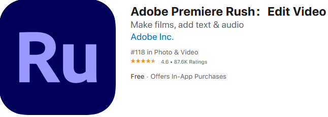 adobe premiere rush video editor for iphone